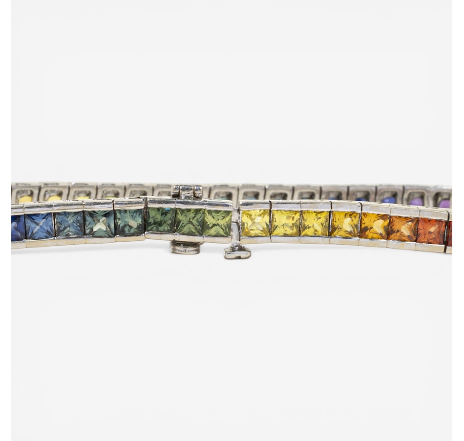 Image 752386_ALTMORE3.jpg, Product 752-386 / Price $6,395.00, Estate Originals 14K White Gold 7" Multi-Colour Sapphire Line Bracelet from Estate Originals on TSC.ca's Jewellery department