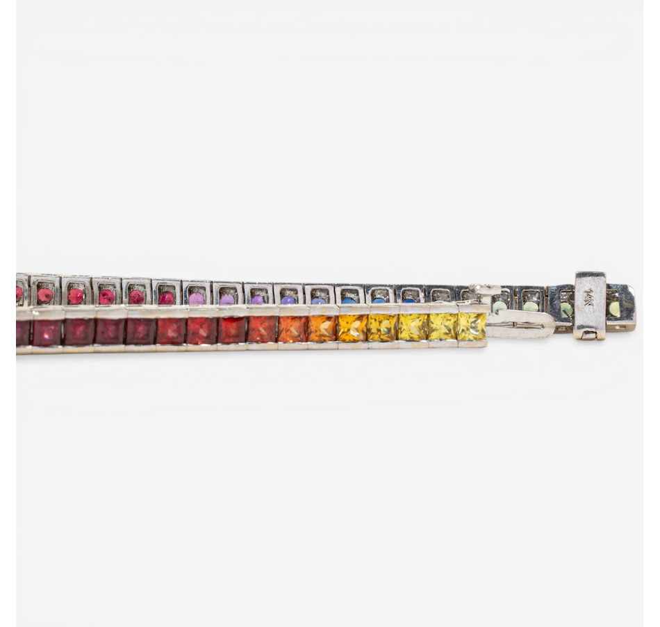 Image 752386_ALTMORE4.jpg, Product 752-386 / Price $6,395.00, Estate Originals 14K White Gold 7" Multi-Colour Sapphire Line Bracelet from Estate Originals on TSC.ca's Jewellery department