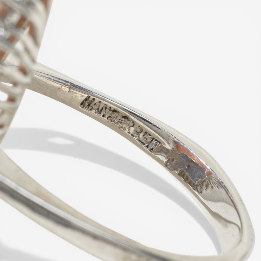 Image 752387_ALTMORE5.jpg, Product 752-387 / Price $3,395.00, Estate Originals 14K White Gold 10.54-Carat Coral and Diamond Halo Ring, Signed "Handarbeit" from Estate Originals on TSC.ca's Jewellery department