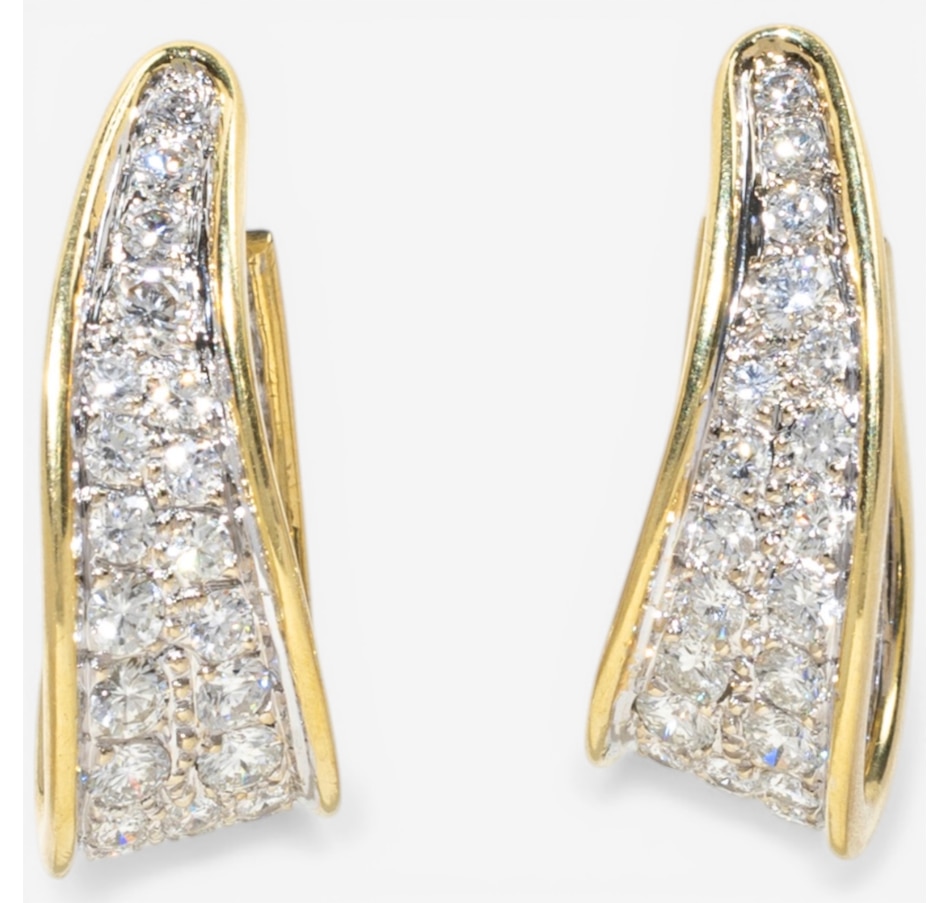 Image 752391.jpg, Product 752-391 / Price $7,795.00, Estate Originals 14K Yellow and White Gold Diamond-Set Twisted Inside/Out Hoop Style Earrings from Estate Originals on TSC.ca's Jewellery department
