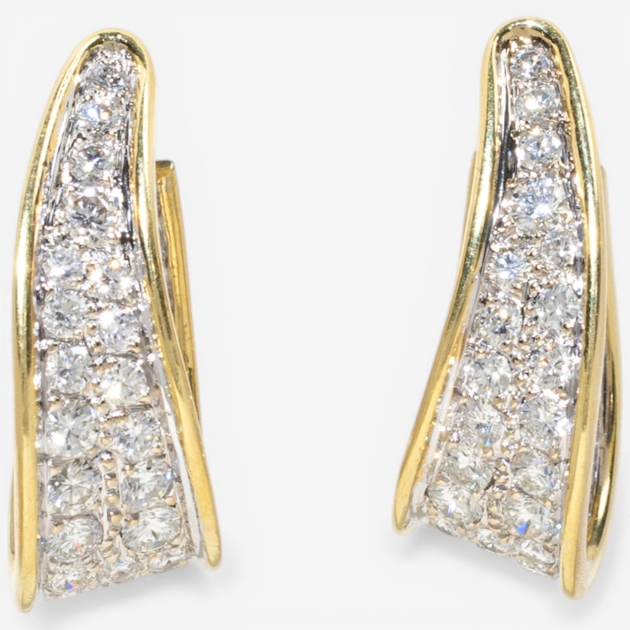 Image 752391.jpg, Product 752-391 / Price $7,795.00, Estate Originals 14K Yellow and White Gold Diamond-Set Twisted Inside/Out Hoop Style Earrings from Estate Originals on TSC.ca's Jewellery department