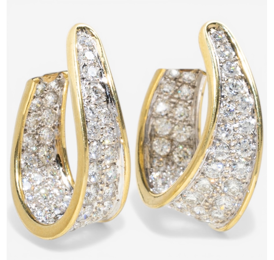 Image 752391_ALTMORE1.jpg, Product 752-391 / Price $7,795.00, Estate Originals 14K Yellow and White Gold Diamond-Set Twisted Inside/Out Hoop Style Earrings from Estate Originals on TSC.ca's Jewellery department