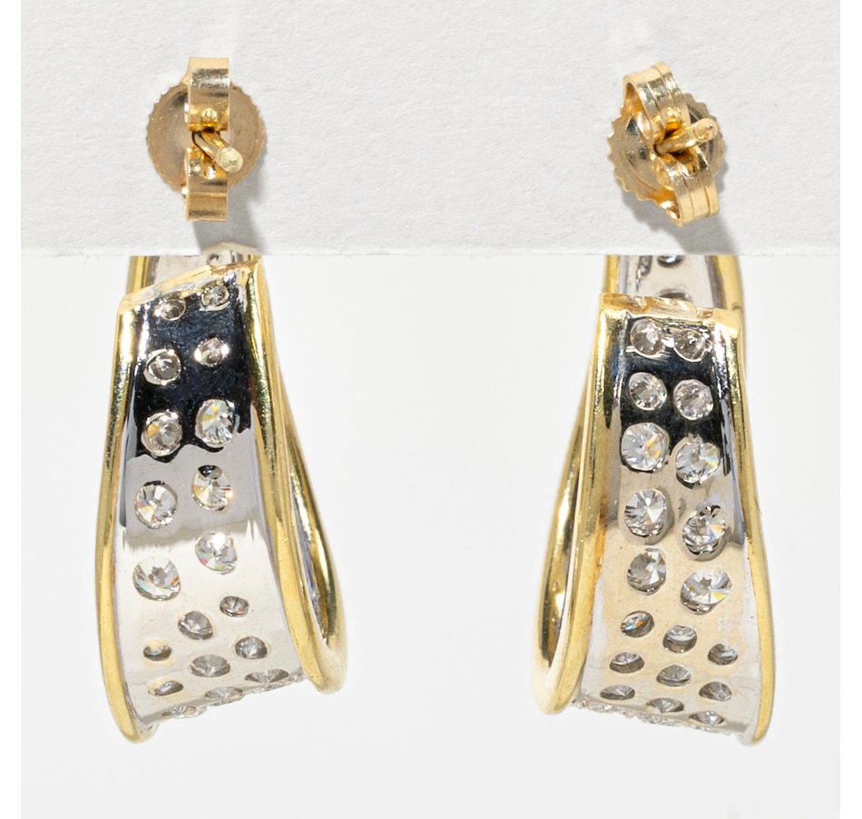 Image 752391_ALTMORE2.jpg, Product 752-391 / Price $7,795.00, Estate Originals 14K Yellow and White Gold Diamond-Set Twisted Inside/Out Hoop Style Earrings from Estate Originals on TSC.ca's Jewellery department