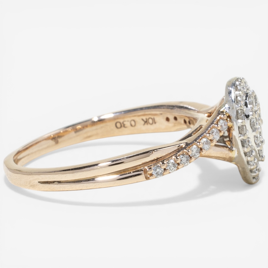 Image 752395_ALTMORE2.jpg, Product 752-395 / Price $1,295.00, Estate Originals 10K Rose and White Gold Pear-Shaped Diamond Cluster Ring with Twisted Band from Estate Originals on TSC.ca's Jewellery department