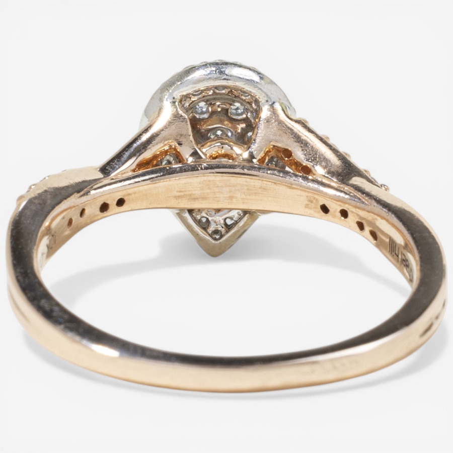 Image 752395_ALTMORE3.jpg, Product 752-395 / Price $1,295.00, Estate Originals 10K Rose and White Gold Pear-Shaped Diamond Cluster Ring with Twisted Band from Estate Originals on TSC.ca's Jewellery department