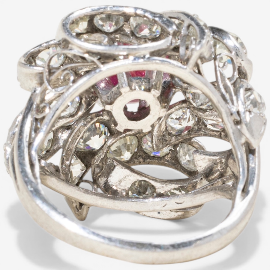 Image 752398_ALTMORE3.jpg, Product 752-398 / Price $8,295.00, Estate Originals Custom-Made Platinum Vintage Ruby and Diamond Ring from Estate Originals on TSC.ca's Jewellery department
