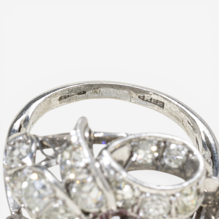 Image 752398_ALTMORE4.jpg, Product 752-398 / Price $8,295.00, Estate Originals Custom-Made Platinum Vintage Ruby and Diamond Ring from Estate Originals on TSC.ca's Jewellery department
