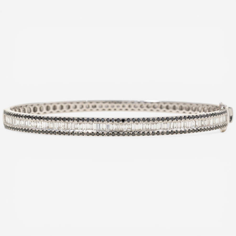 Image 752399.jpg, Product 752-399 / Price $7,495.00, Estate Originals 18K White Gold Baguette and Round, Brilliant-Cut Diamond Bangle Bracelet from Estate Originals on TSC.ca's Jewellery department