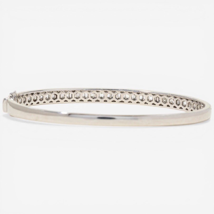 Image 752399_ALTMORE3.jpg, Product 752-399 / Price $7,495.00, Estate Originals 18K White Gold Baguette and Round, Brilliant-Cut Diamond Bangle Bracelet from Estate Originals on TSC.ca's Jewellery department