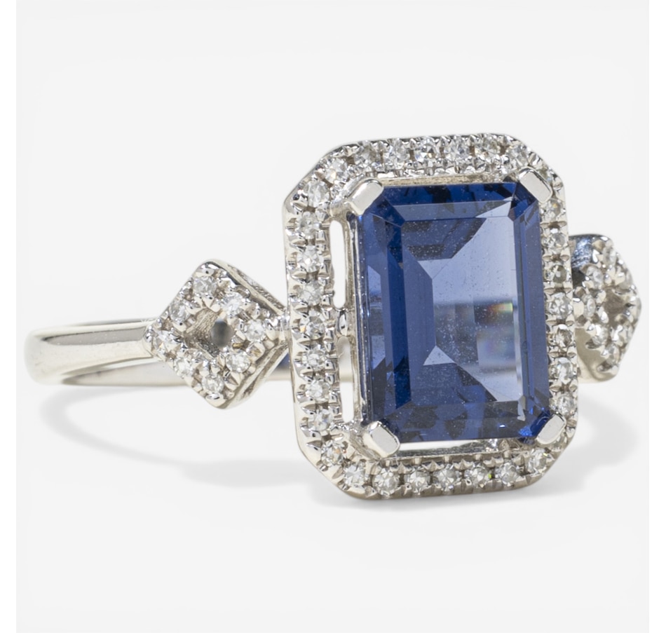 Image 752400_ALTMORE1.jpg, Product 752-400 / Price $1,395.00, Estate Originals 14K White Gold Blue Paste and Diamond Halo Ring from Estate Originals on TSC.ca's Jewellery department