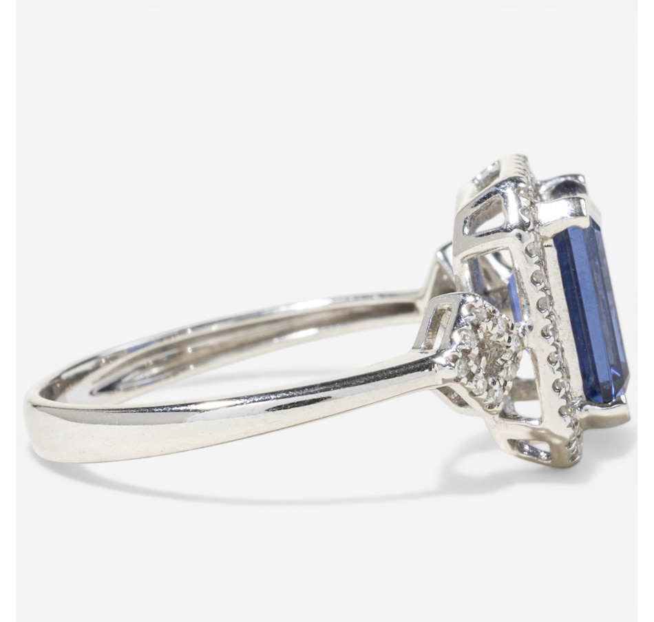 Image 752400_ALTMORE2.jpg, Product 752-400 / Price $1,395.00, Estate Originals 14K White Gold Blue Paste and Diamond Halo Ring from Estate Originals on TSC.ca's Jewellery department