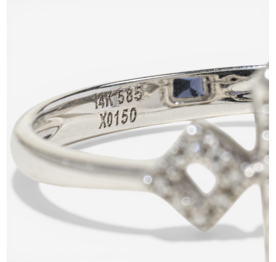 Image 752400_ALTMORE4.jpg, Product 752-400 / Price $1,395.00, Estate Originals 14K White Gold Blue Paste and Diamond Halo Ring from Estate Originals on TSC.ca's Jewellery department