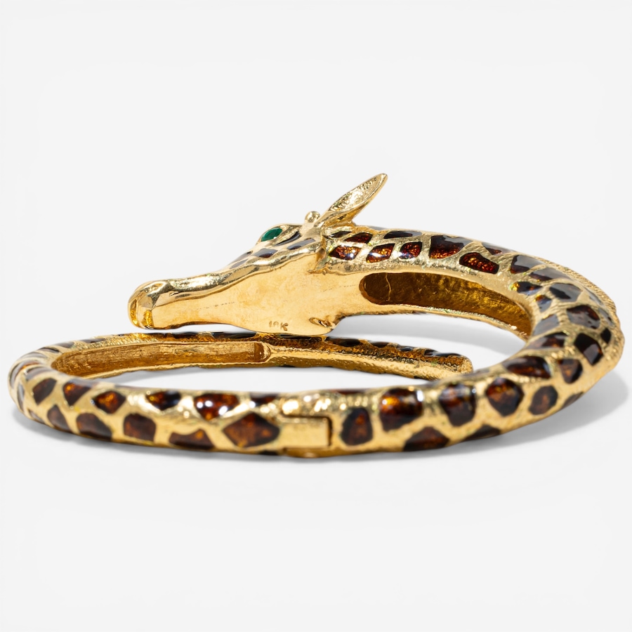 Image 752407_ALTMORE4.jpg, Product 752-407 / Price $19,995.00, Estate Originals 18K Yellow Gold Giraffe Motif Hinged Bangle Bracelet from Estate Originals on TSC.ca's Jewellery department
