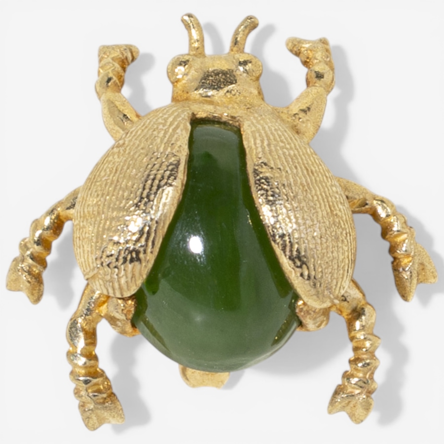 Image 752409.jpg, Product 752-409 / Price $1,295.00, Estate Originals 14K Yellow Gold Jade Beetle Motif Brooch from Estate Originals on TSC.ca's Jewellery department