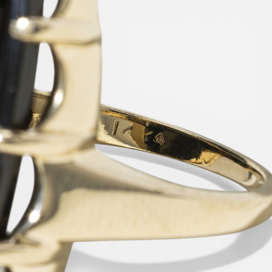 Image 752415_ALTMORE4.jpg, Product 752-415 / Price $5,895.00, Estate Originals 14K Yellow Gold Antique Onyx and Old European-Cut Diamond Ring from Estate Originals on TSC.ca's Jewellery department