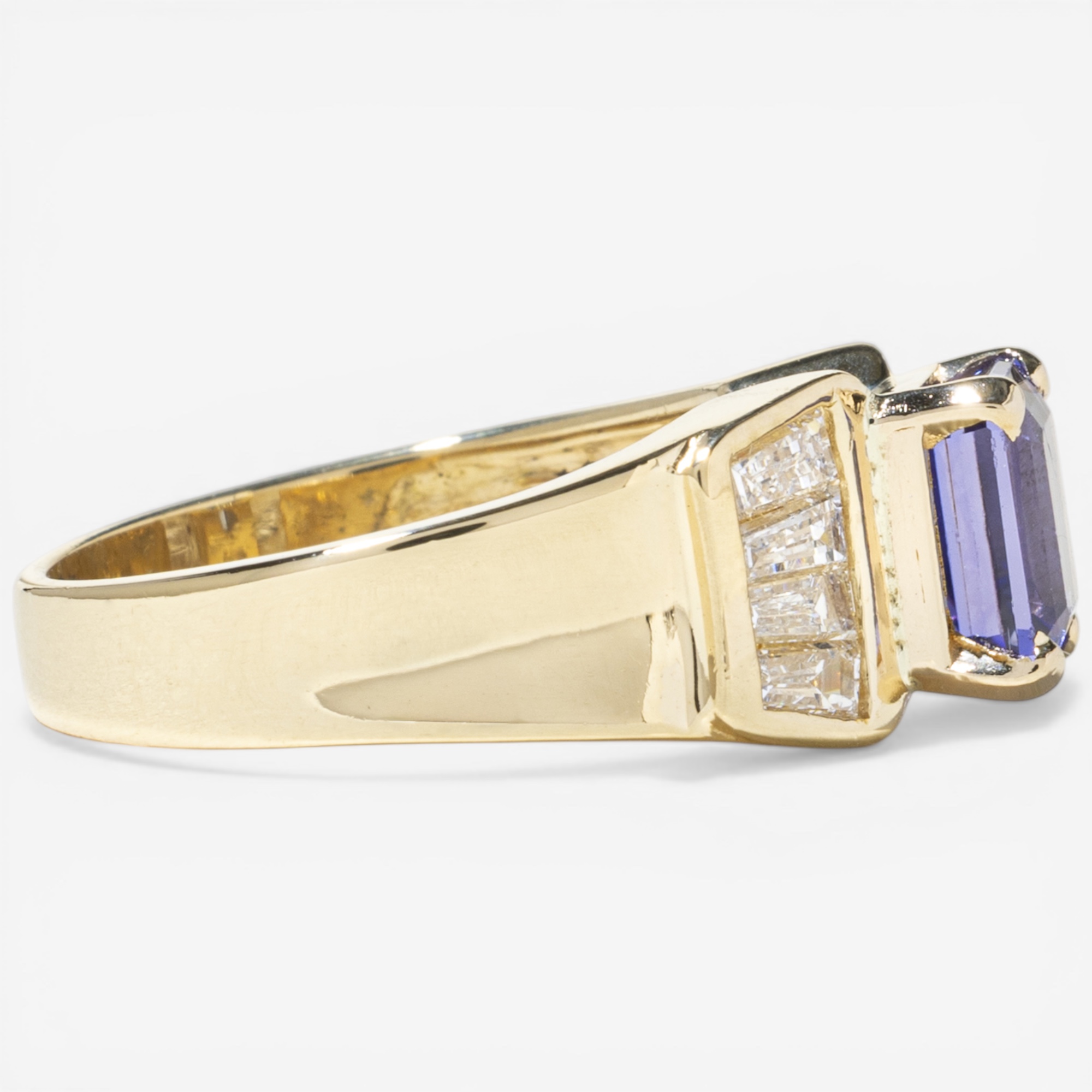 Estate Originals 18K Yellow Gold 2.02 ctw Emerald-Cut Tanzanite