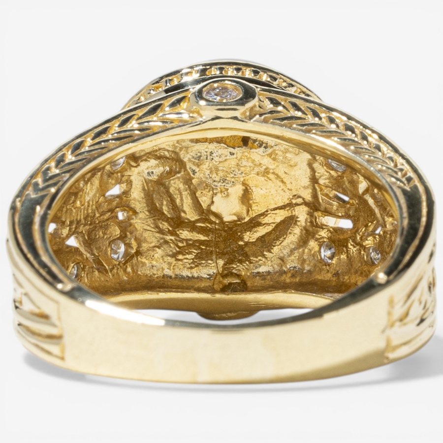 Image 752417_ALTMORE3.jpg, Product 752-417 / Price $5,995.00, Estate Originals 18K Yellow Gold Black South Sea Pearls and Diamond Ring from Estate Originals on TSC.ca's Jewellery department