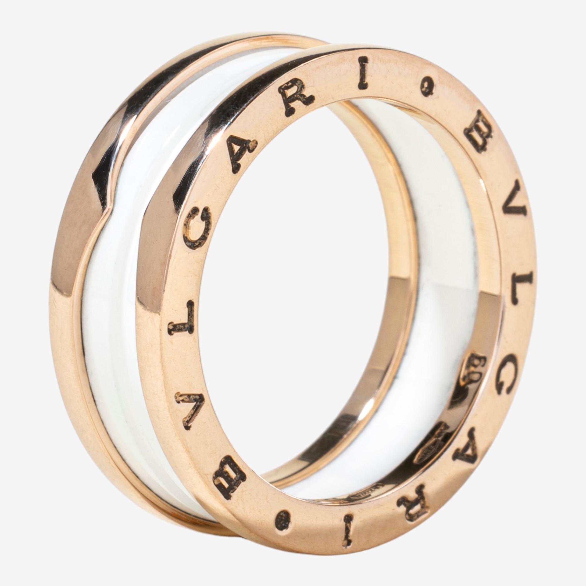 Estate Originals 18K Yellow Gold BVLGARI B.zero1 Two-Band Ring