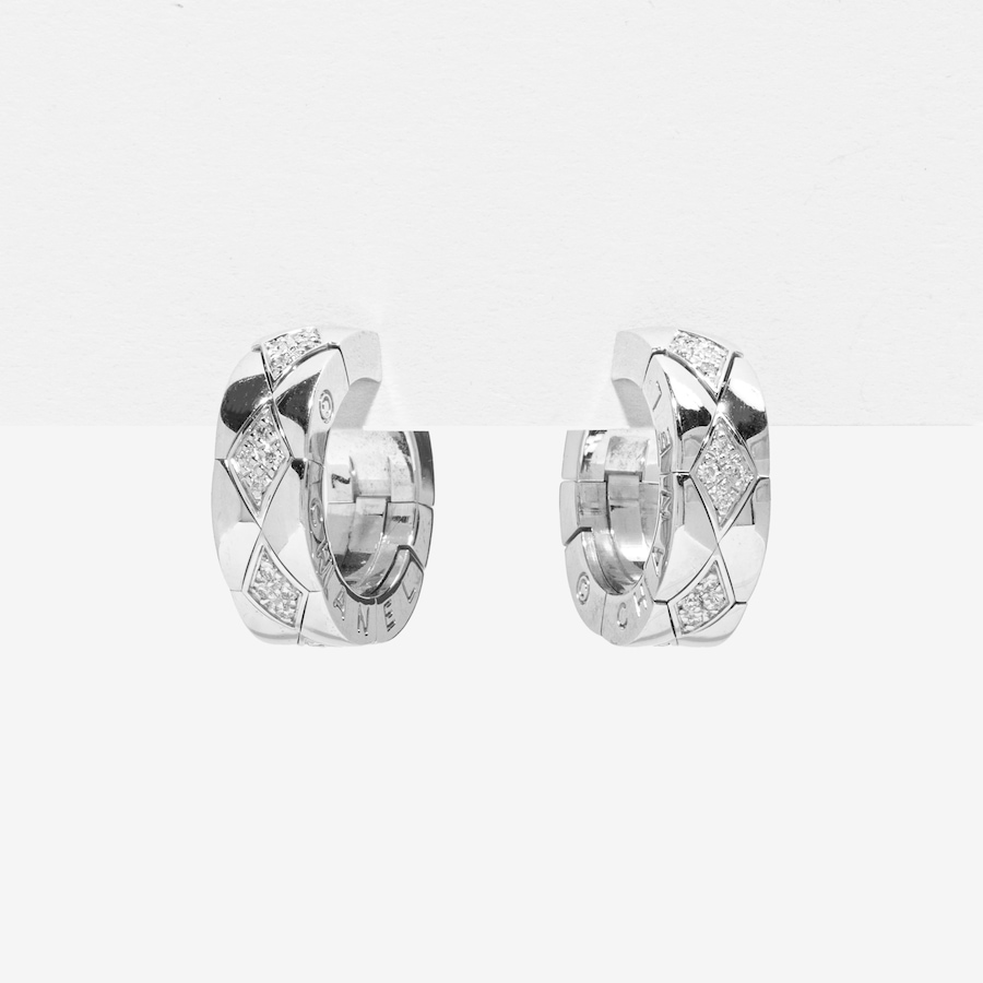 Image 752425.jpg, Product 752-425 / Price $7,895.00, Estate Originals 18K White Gold Chanel Coco Crush Diamond Hoop Earrings from Estate Originals on TSC.ca's Jewellery department
