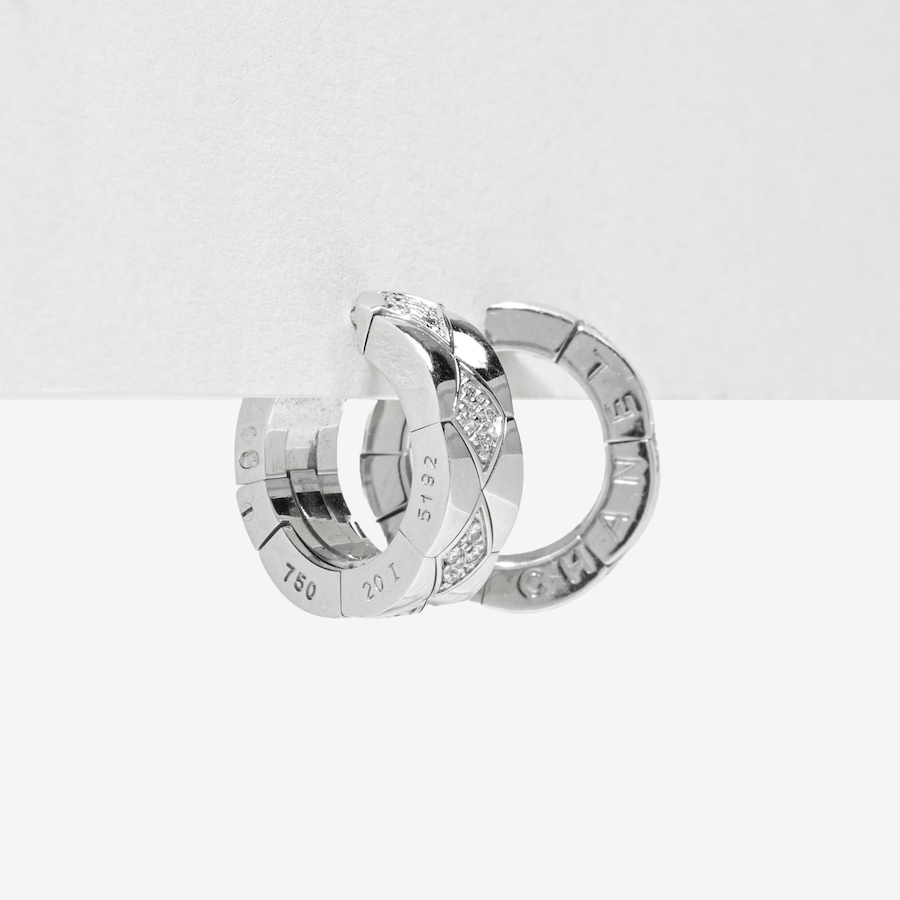 Image 752425_ALTMORE1.jpg, Product 752-425 / Price $7,895.00, Estate Originals 18K White Gold Chanel Coco Crush Diamond Hoop Earrings from Estate Originals on TSC.ca's Jewellery department