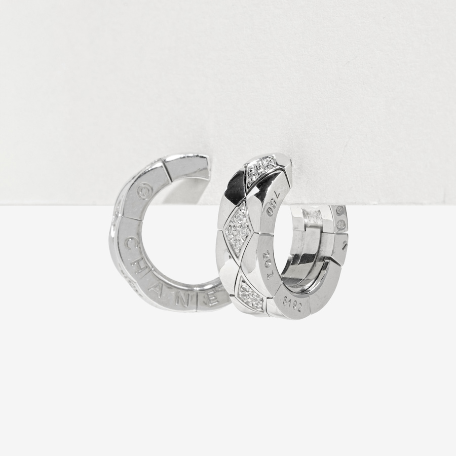 Image 752425_ALTMORE2.jpg, Product 752-425 / Price $7,895.00, Estate Originals 18K White Gold Chanel Coco Crush Diamond Hoop Earrings from Estate Originals on TSC.ca's Jewellery department