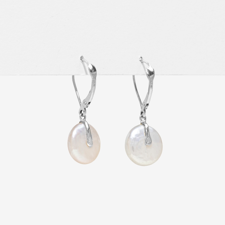 Image 752438_ALTMORE2.jpg, Product 752-438 / Price $1,495.00, Estate Originals 14K White Gold Button-Shaped Pearl and Diamond Drop Earrings from Estate Originals on TSC.ca's Jewellery department