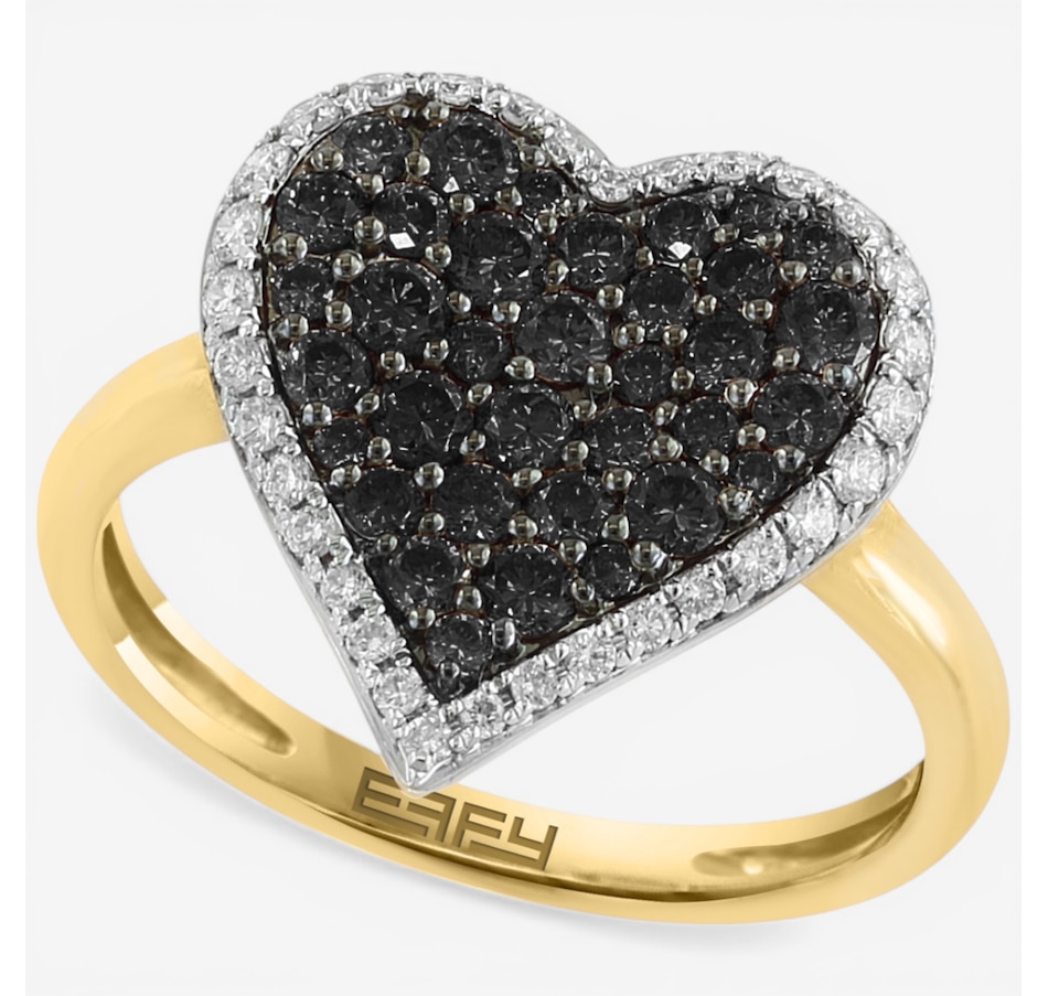 Image 752457.jpg, Product 752-457 / Price $2,699.99, EFFY 14K Yellow Gold Black & White Heart Shape Diamond Ring from Effy Jewellery on TSC.ca's Jewellery department