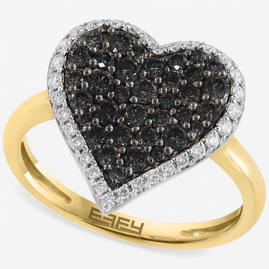 Image 752457.jpg, Product 752-457 / Price $2,699.99, EFFY 14K Yellow Gold Black & White Heart Shape Diamond Ring from Effy Jewellery on TSC.ca's Jewellery department