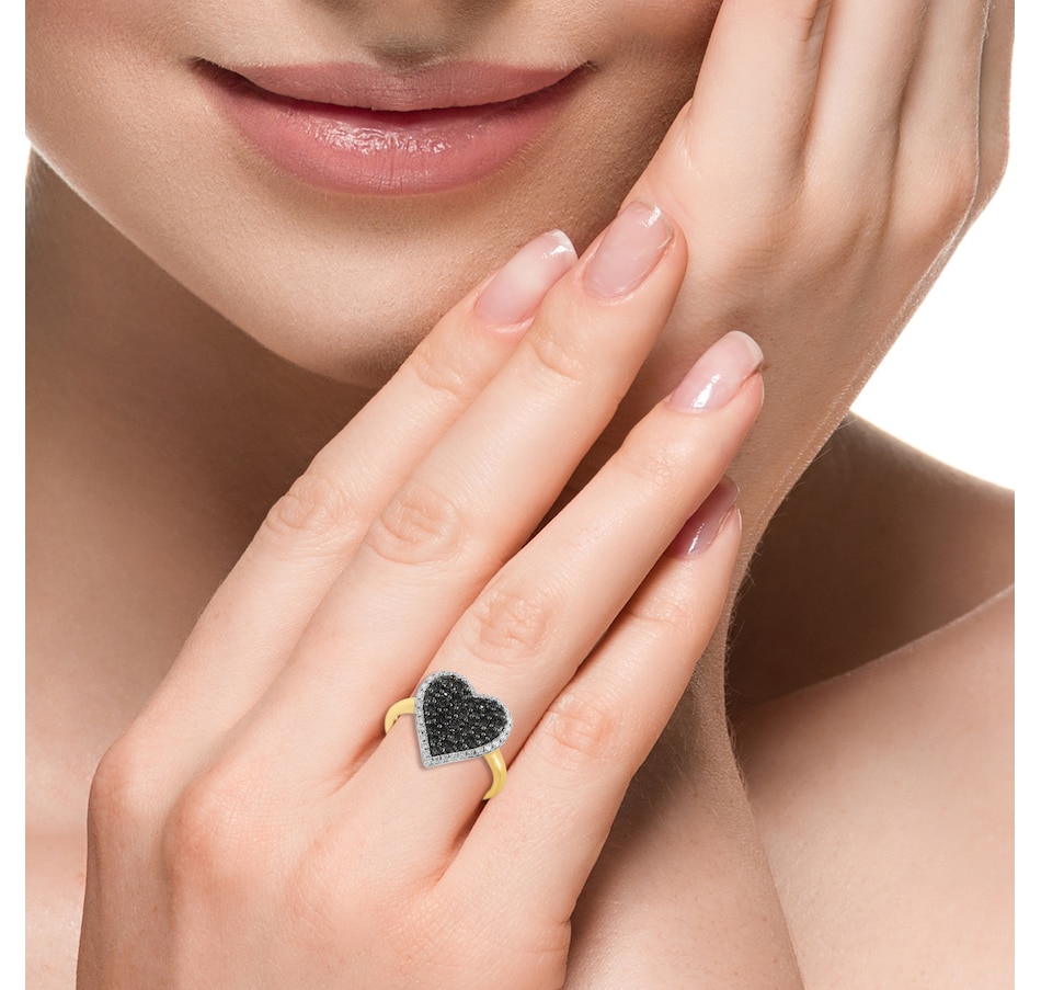 Image 752457_ALTMORE1.jpg, Product 752-457 / Price $2,699.99, EFFY 14K Yellow Gold Black & White Heart Shape Diamond Ring from Effy Jewellery on TSC.ca's Jewellery department
