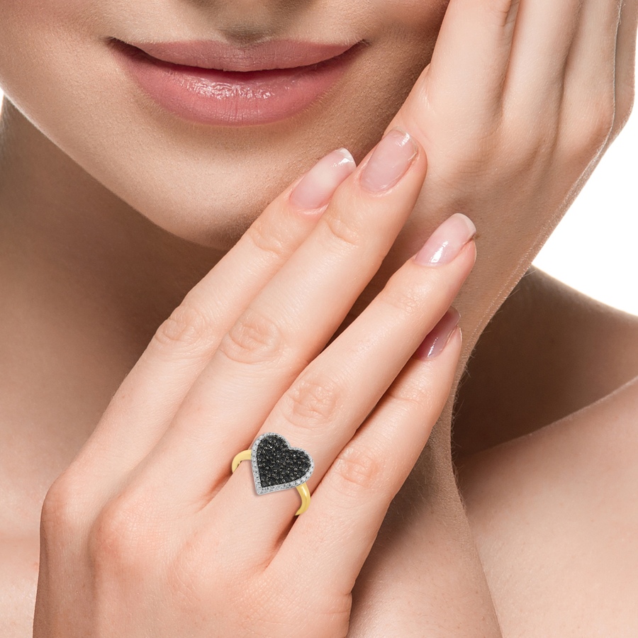 Image 752457_ALTMORE1.jpg, Product 752-457 / Price $2,699.99, EFFY 14K Yellow Gold Black & White Heart Shape Diamond Ring from Effy Jewellery on TSC.ca's Jewellery department