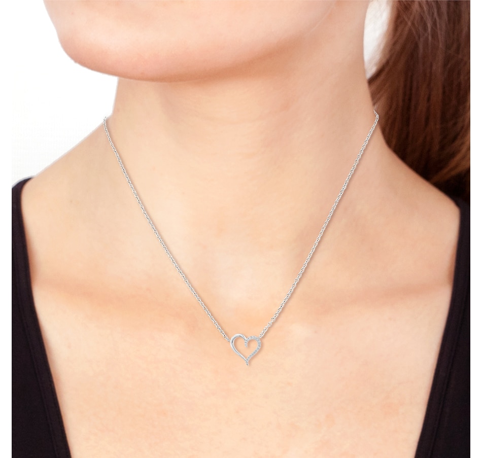 Image 752478_ALTMORE3.jpg, Product 752-478 / Price $599.99, EFFY Sterling Silver 0.11ctw Diamond Heart Pendant Necklace from Effy Jewellery on TSC.ca's Jewellery department