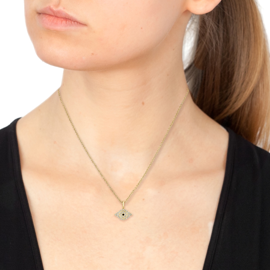 Image 752480_ALTMORE1.jpg, Product 752-480 / Price $399.99, EFFY Sterling Silver Yellow Gold Plate Black & White Diamond Evil Eye Pendant with Chain from Effy Jewellery on TSC.ca's Jewellery department
