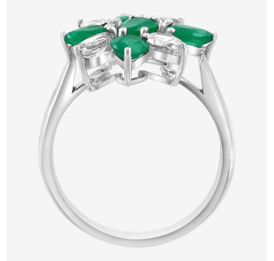 Image 752483_ALTMORE3.jpg, Product 752-483 / Price $4,799.99, 14K White Gold Natural Emerald & White Sapphire Ring from Effy Jewellery on TSC.ca's Jewellery department