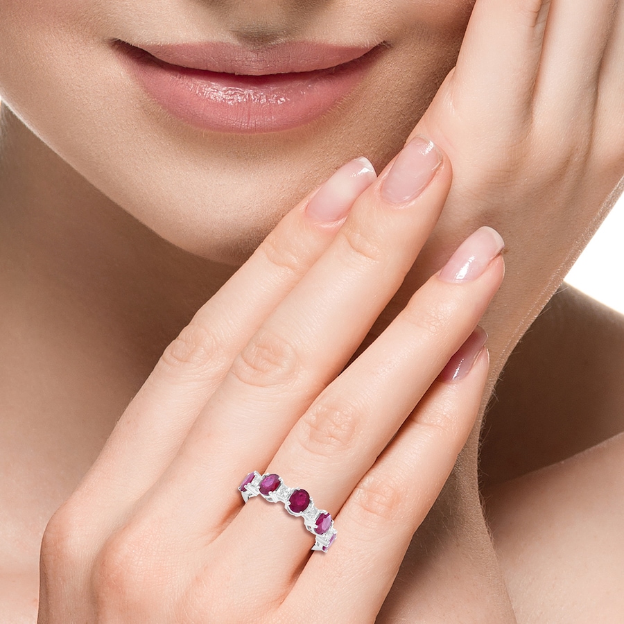 Image 752487_ALTMORE3.jpg, Product 752-487 / Price $2,499.99, EFFY 14K White Gold Natural Ruby & White Sapphire Ring from Effy Jewellery on TSC.ca's Jewellery department
