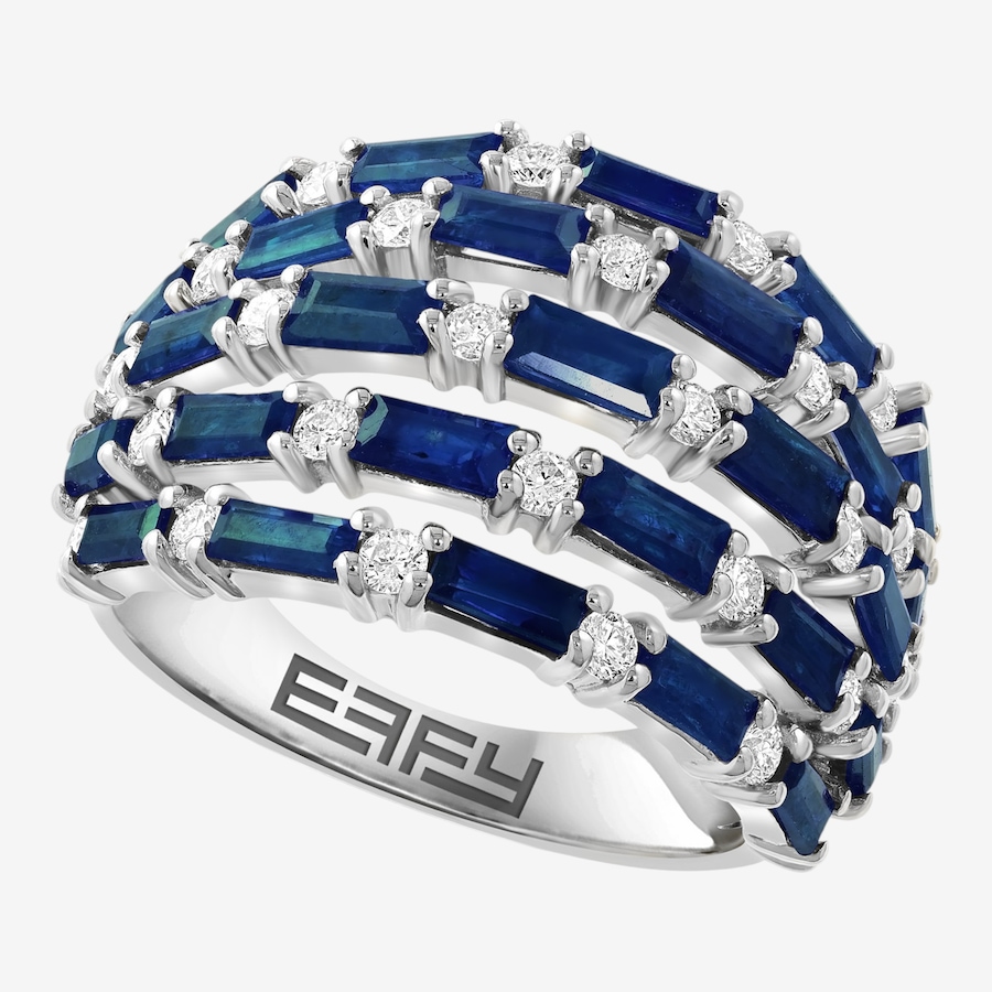 Image 752498.jpg, Product 752-498 / Price $5,799.99, EFFY 14K White Gold Blue Sapphire & Diamond 5 Row Ring from Effy Jewellery on TSC.ca's Jewellery department