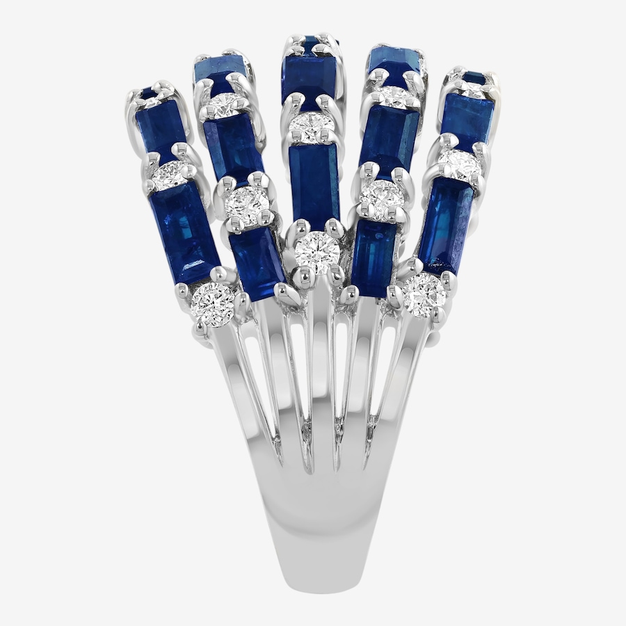 Image 752498_ALTMORE2.jpg, Product 752-498 / Price $5,799.99, EFFY 14K White Gold Blue Sapphire & Diamond 5 Row Ring from Effy Jewellery on TSC.ca's Jewellery department