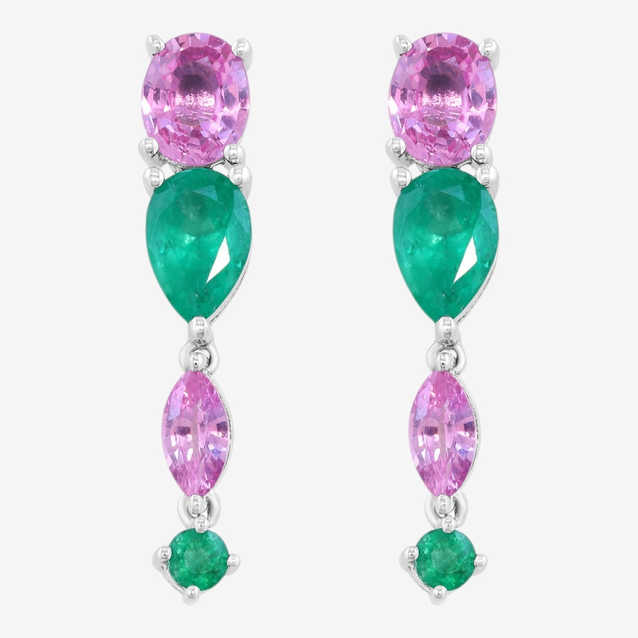 Image 752499_ALTMORE1.jpg, Product 752-499 / Price $2,199.99, EFFY 14K White Gold Pink Sapphire & Emerald Earrings from Effy Jewellery on TSC.ca's Jewellery department