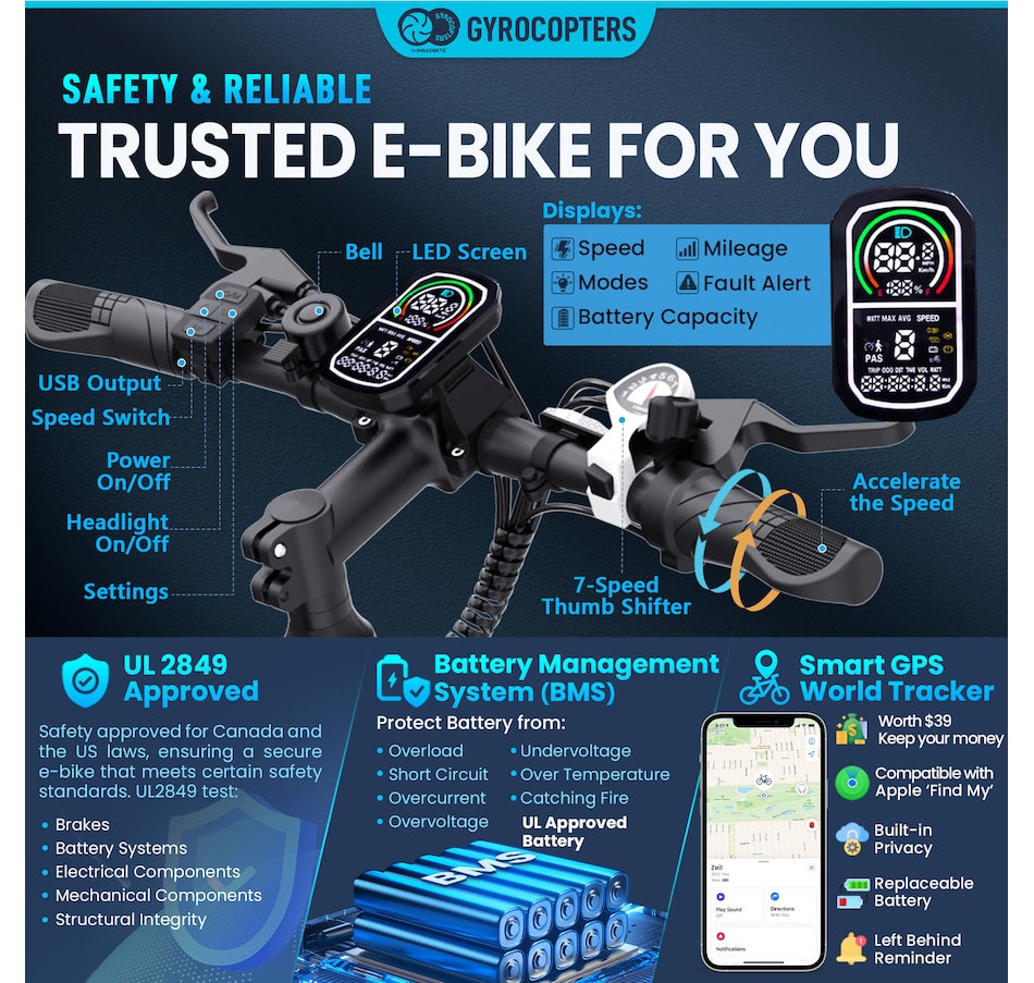 Image 752568_ALTMORE5.jpg, Product 752-568 / Price $1,299.99, Gyrocopters Zeil Mountain E-Bike from Gyrocopters on TSC.ca's Health & Fitness department