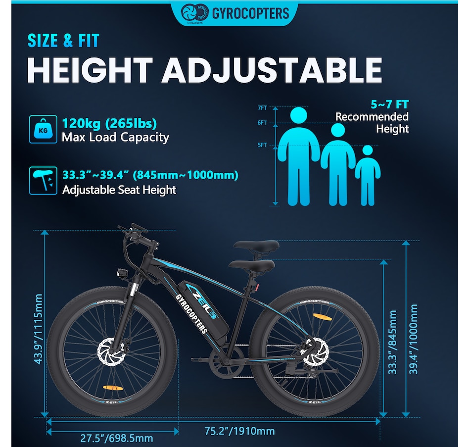 Image 752568_ALTMORE8.jpg, Product 752-568 / Price $1,299.99, Gyrocopters Zeil Mountain E-Bike from Gyrocopters on TSC.ca's Health & Fitness department