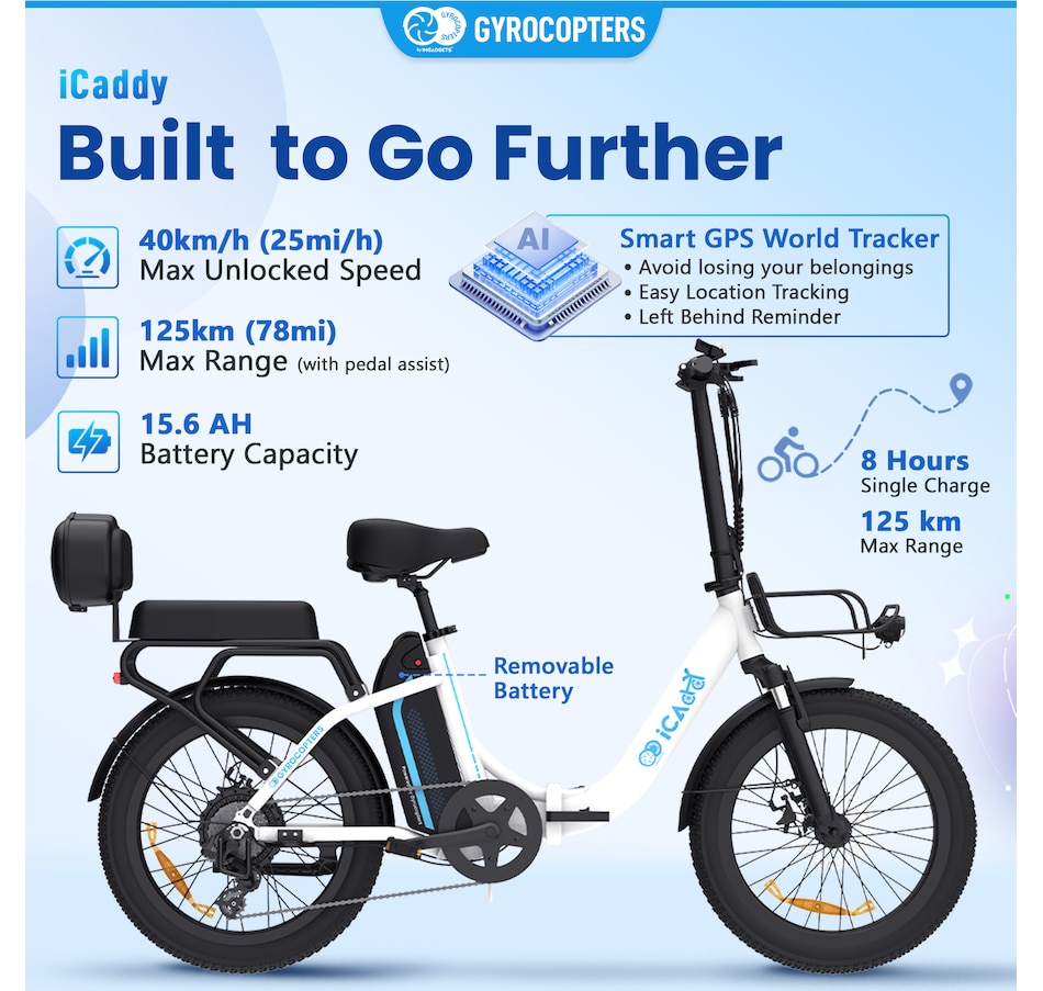 Image 752571_ALTMORE5.jpg, Product 752-571 / Price $1,999.99, Gyrocopters iCaddy Foldable Electric Bike from Gyrocopters on TSC.ca's Health & Fitness department
