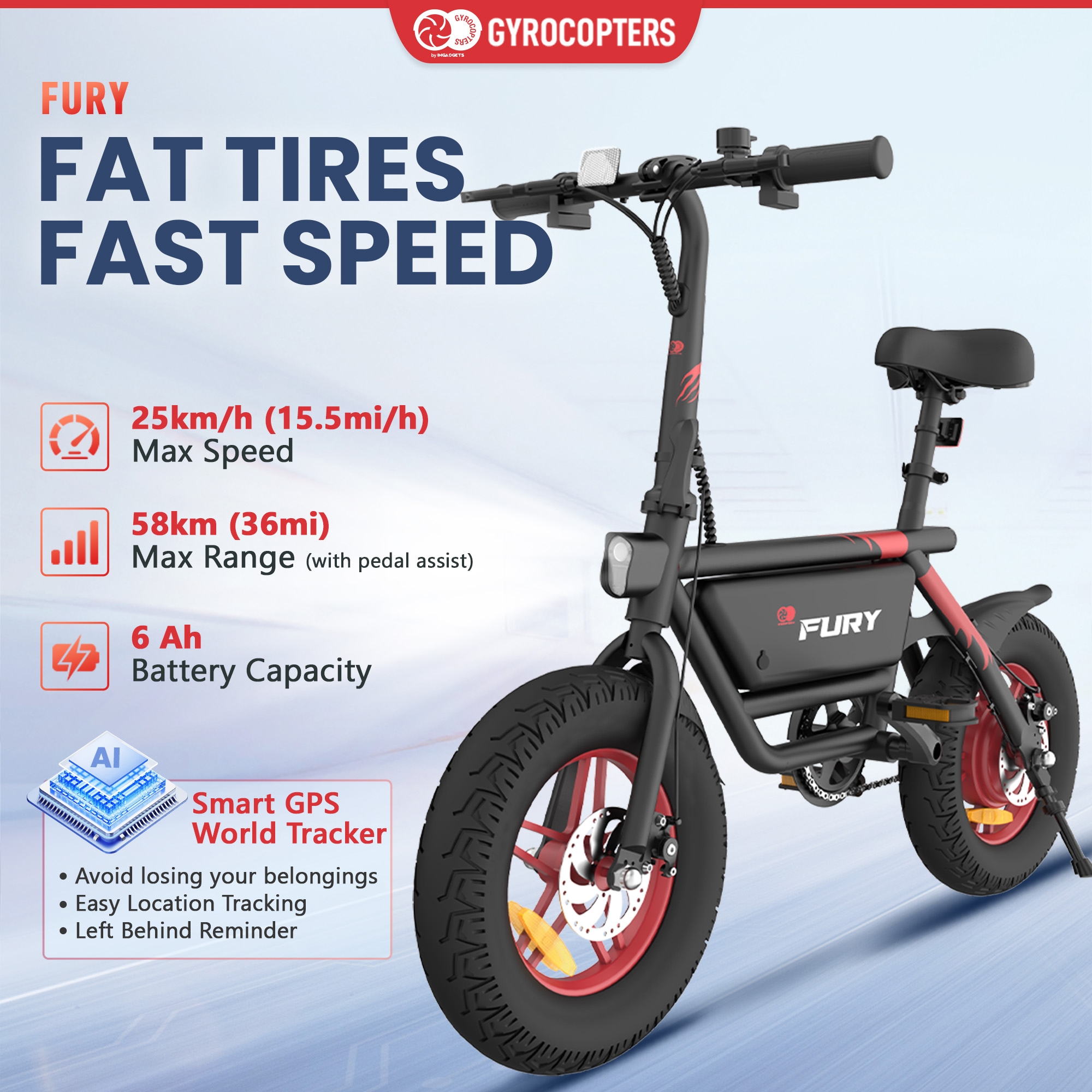 Gyrocopters Fury Electric Bike - TSC.ca