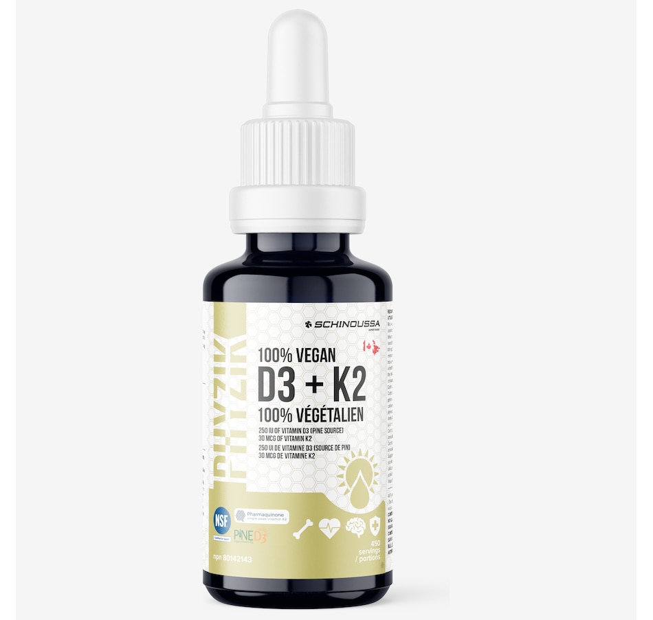 Image 752690.jpg, Product 752-690 / Price $39.99, Schinoussa Phyzik 100% Vegan Vitamin D3 + K2 Drops from Schinoussa on TSC.ca's Health & Fitness department
