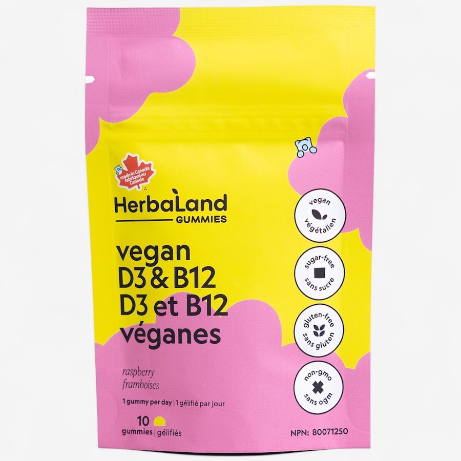 Image 752779.jpg, Product 752-779 / Price $7.99, Herbaland Vegan D3 & B12 Gummies 10-Count Travel from Herbaland Naturals on TSC.ca's Health & Fitness department