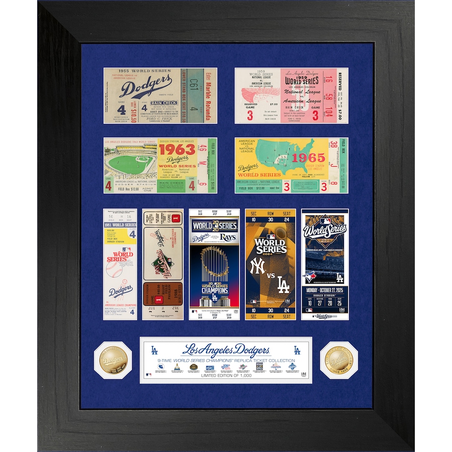 Image 753060.jpg, Product 753-060 / Price $329.99, Los Angeles Dodgers Deluxe 9x World Series Champions Gold Coin Photo Mint from Highland Mint on TSC.ca's Sports department