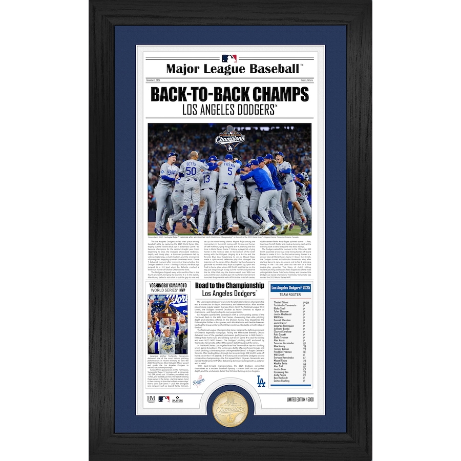 Image 753062.jpg, Product 753-062 / Price $119.99, Los Angeles Dodgers 2025 World Series Champions Front Page News Cover Bronze Coin Photo Mint from Highland Mint on TSC.ca's Sports department