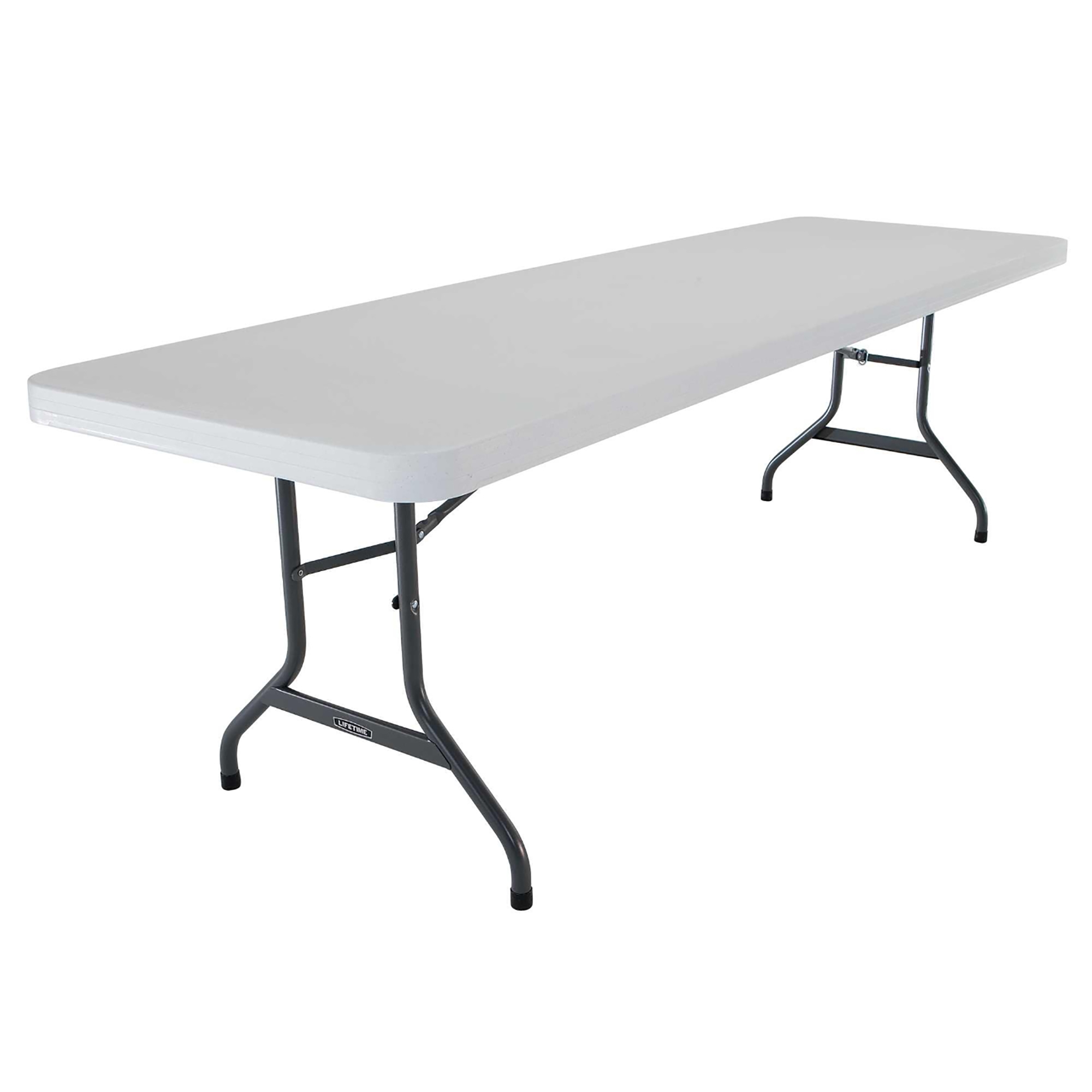 Lifetime Rectangular Commercial 8' Folding Table (white/granite