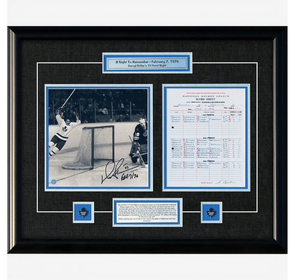 Image 753520.jpg, Product 753-520 / Price $299.99, Darryl Sittler Toronto Maple Leafs Signed Framed 1 from Frameworth on TSC.ca's Sports department