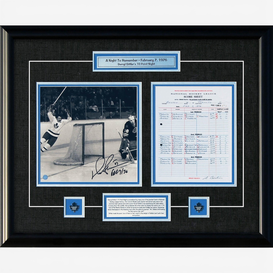 Image 753520.jpg, Product 753-520 / Price $299.99, Darryl Sittler Toronto Maple Leafs Signed Framed 1 from Frameworth on TSC.ca's Sports department