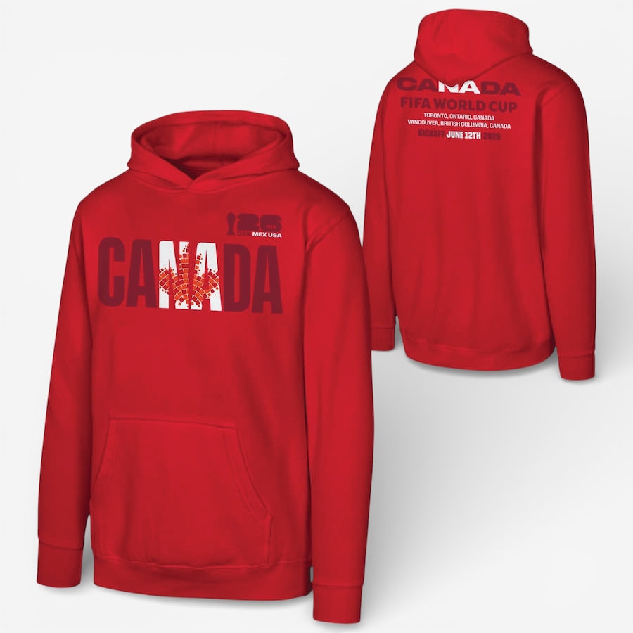 Image 753536_ALTMORE1.jpg, Product 753-536 / Price $79.99, Outerstuff Youth FIFA 2026 World Cup Canada Red Hoodie from Outerstuff on TSC.ca's Sports department