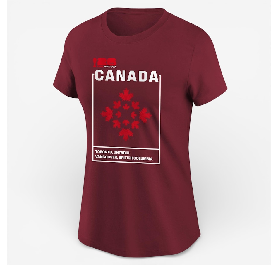 Image 753544_ALTMORE1.jpg, Product 753-544 / Price $45.99, Outerstuff Women's FIFA 2026 World Cup Canada Graphic Red T-Shirt from Outerstuff on TSC.ca's Sports department